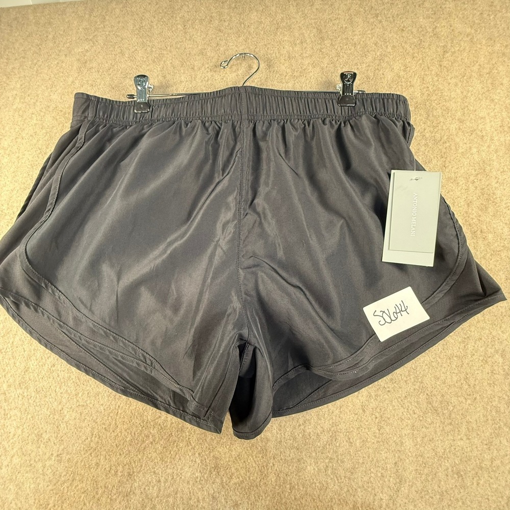 NWT Antonio Melani Womens Black Running Athletic Shorts Elastic Waist Size XL
